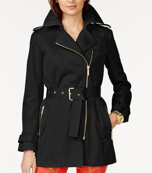 MICHAEL Michael Kors Jackets & Blazers - 🆕️ NWT Michael Kors Black Belted Trench Coat